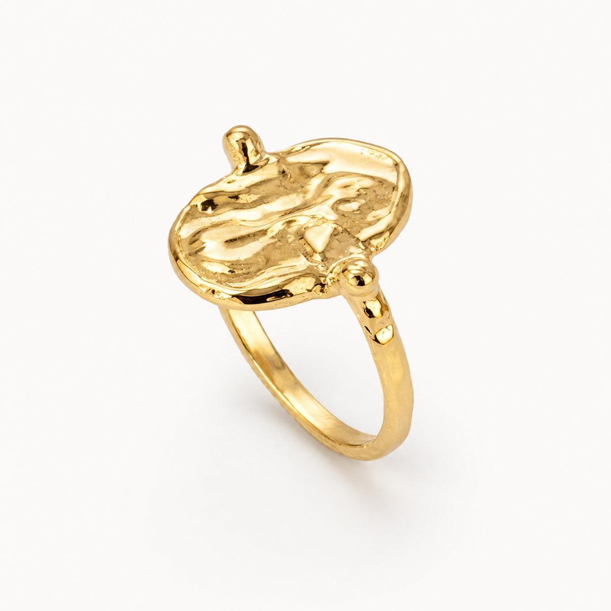 Chapado en oro - ANILLO SELLO OVAL | Antorcha de Plata