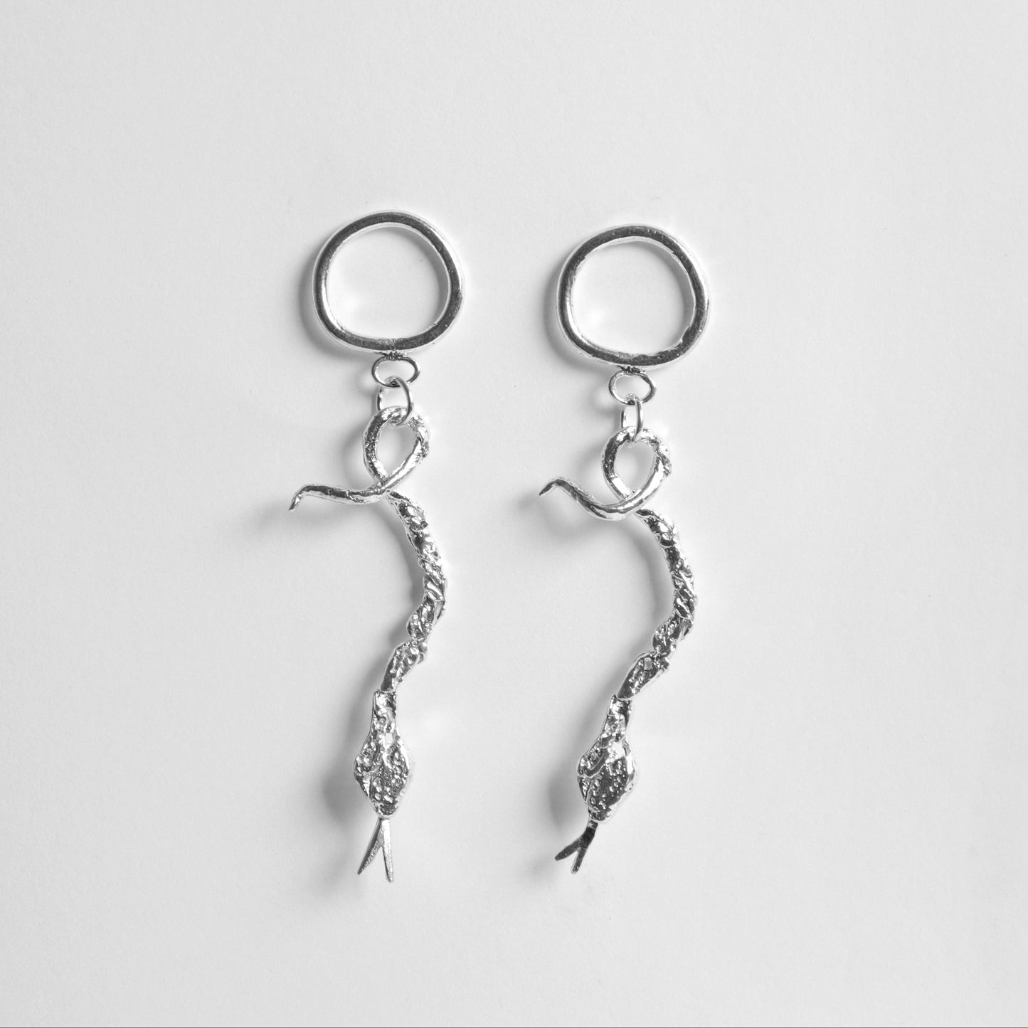 PENDIENTES SERPIENTE LAVA CON ARO (por encargo)