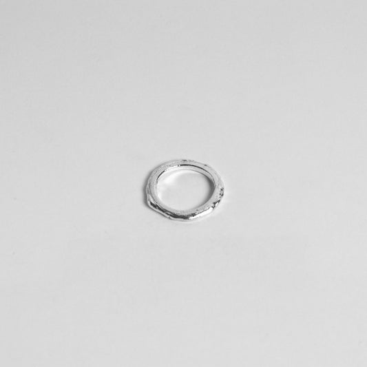 Anillo Alianza Orgánica Alta, anillo artesanal de plata de ley de Antorcha de Plata - imagen 1