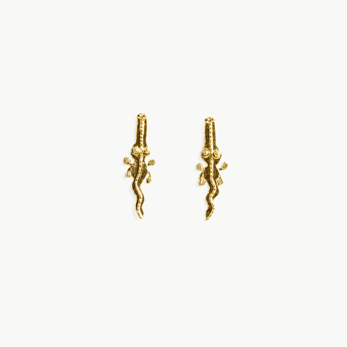 PENDIENTES COCODRILO (por encargo) chapado en oro