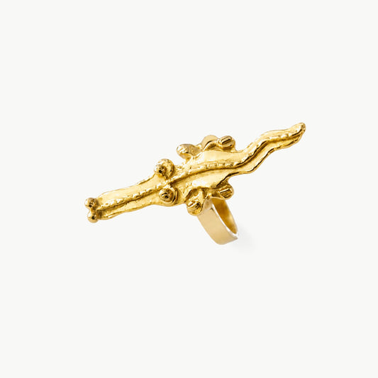 ANILLO COCODRILO chapado en oro