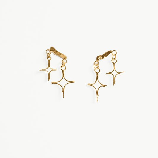 PENDIENTES BRILLO ASCENDENTE chapado en oro