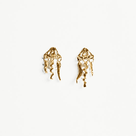 PENDIENTES MEDUSAS PEQUEÑAS (por encargo) chapado en oro