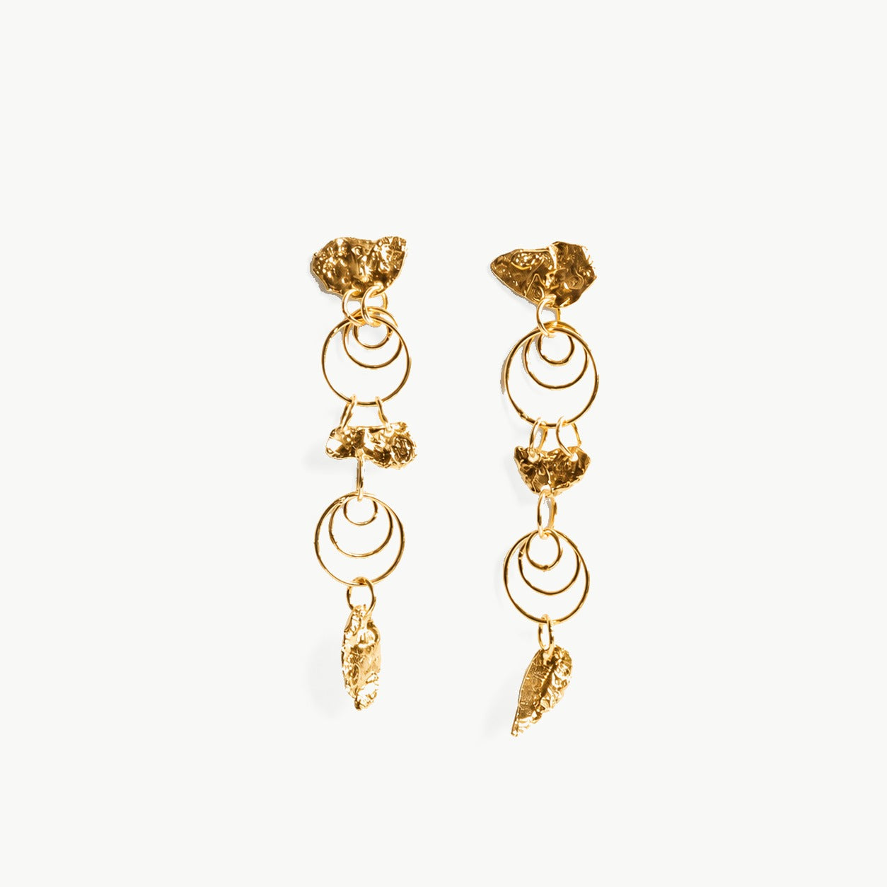 PENDIENTES ELIPSOIDE chapado en oro