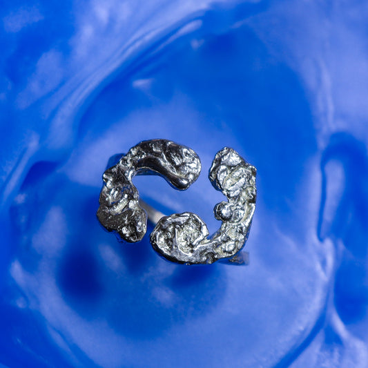 Anillo Doble Viruta, anillo artesanal de plata de ley de Antorcha de Plata - imagen 2