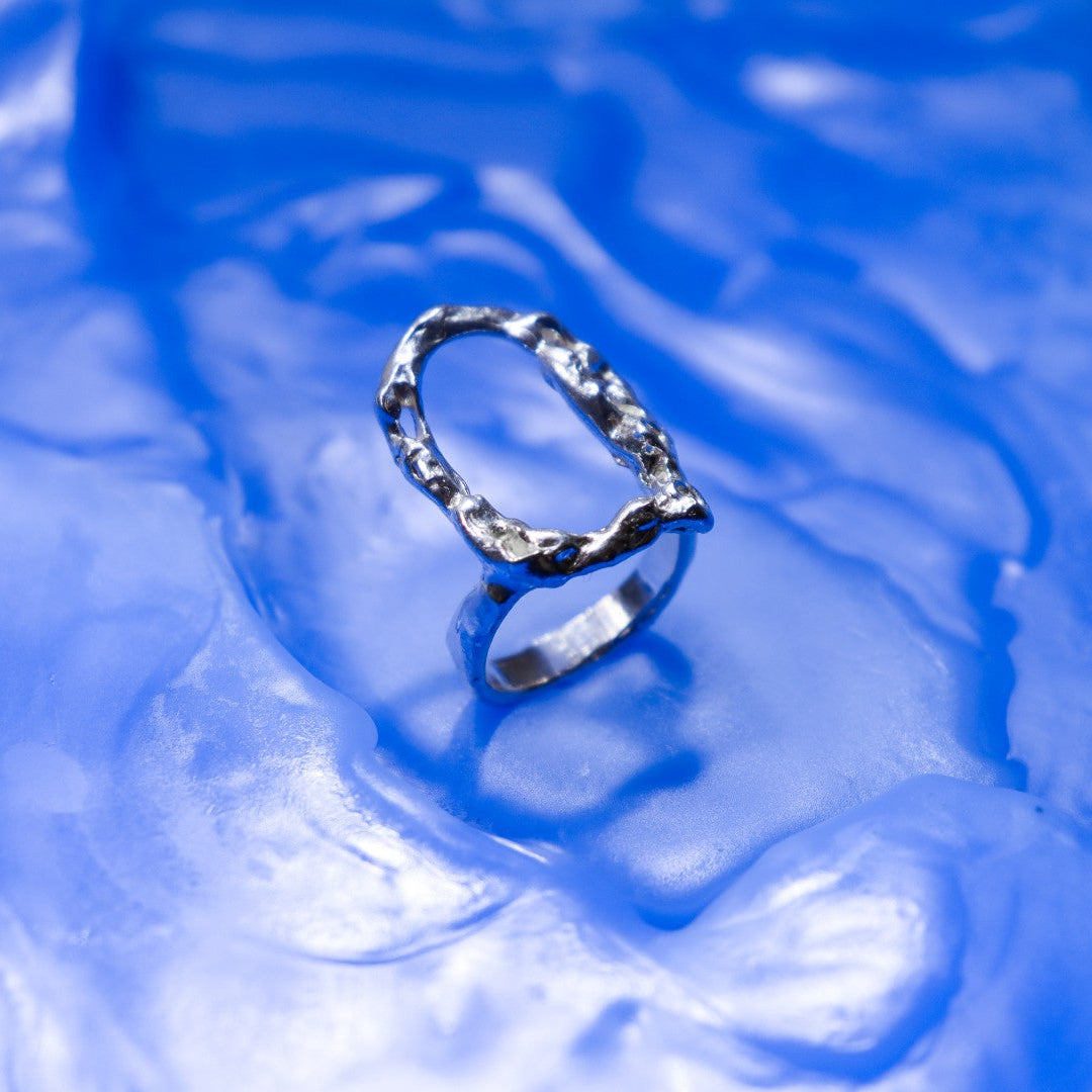 Anillo Viruta 01, anillo artesanal de plata de ley de Antorcha de Plata - imagen 4