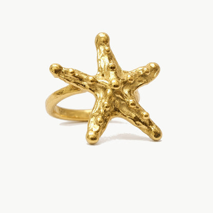 Chapado en oro - ANILLO ESTRELLA DE MAR | Antorcha de Plata