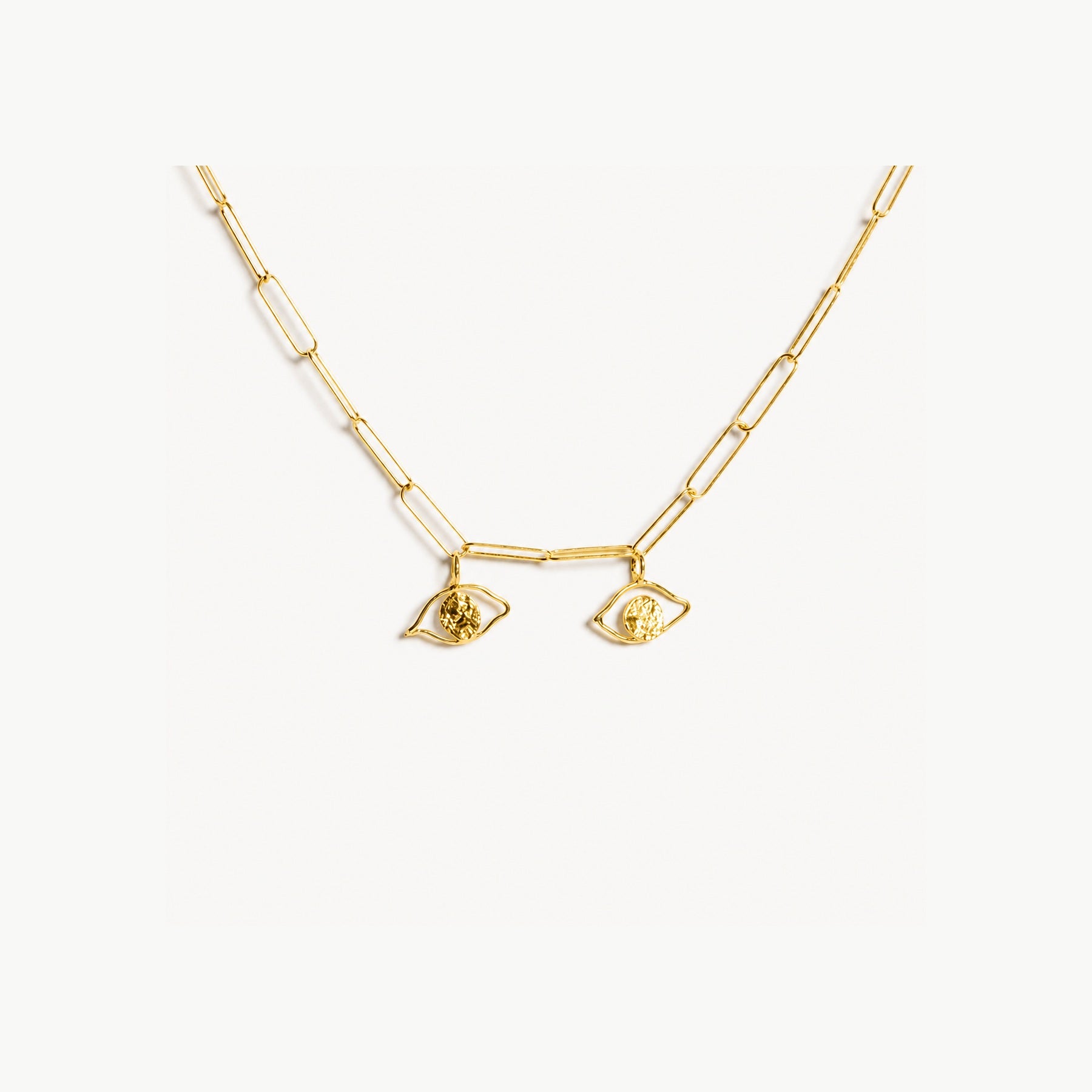 COLLAR DOBLE PUPILA - chapado en oro