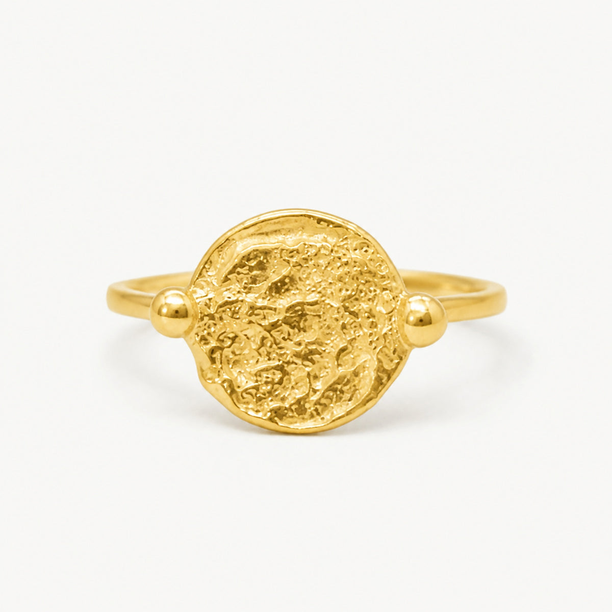 Chapado en oro - ANILLO SELLO VIRUTA REDONDO | Antorcha de Plata