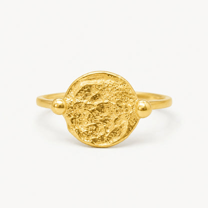 Chapado en oro - ANILLO SELLO VIRUTA REDONDO | Antorcha de Plata