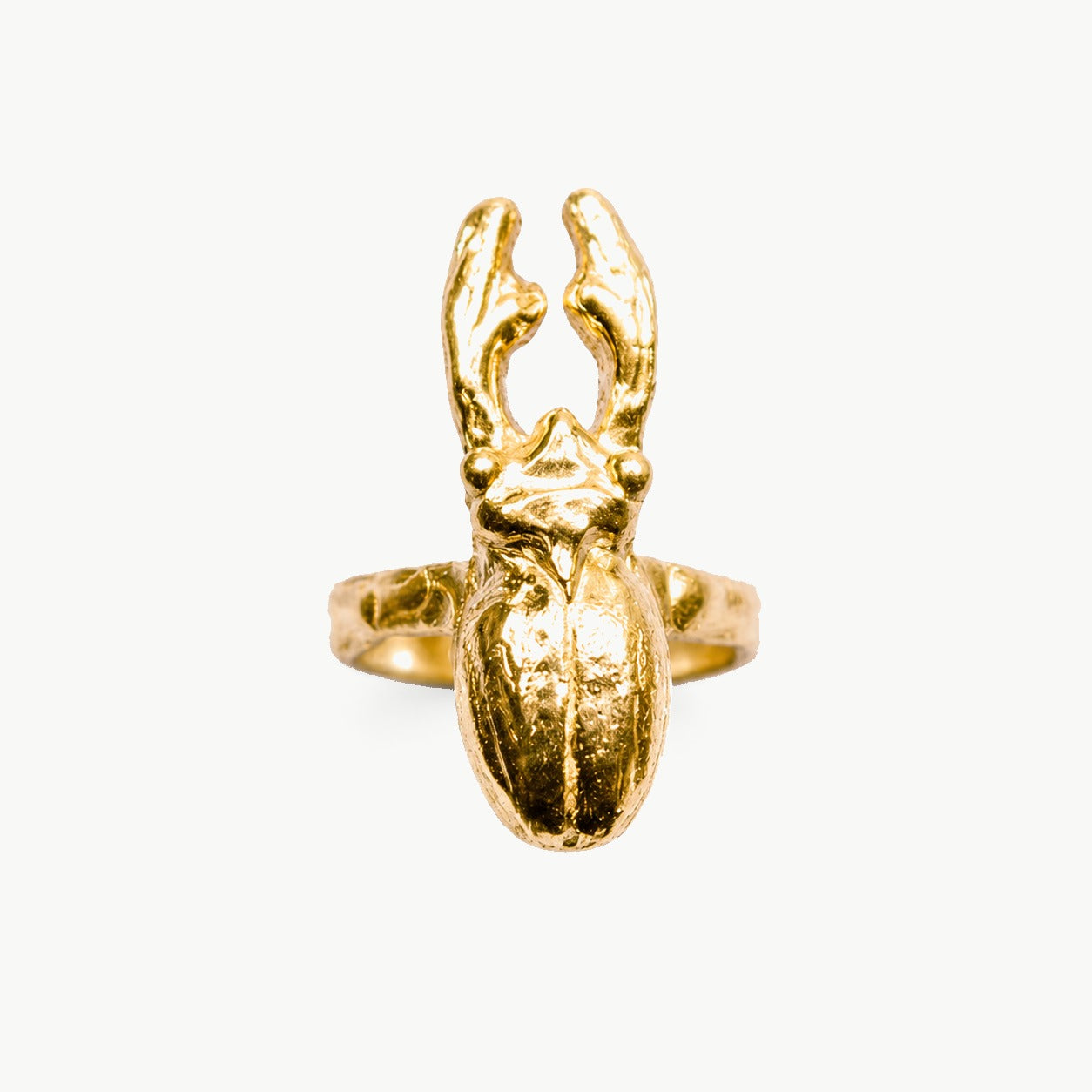 ANILLO CIERVO VOLADOR 02 chapado en oro
