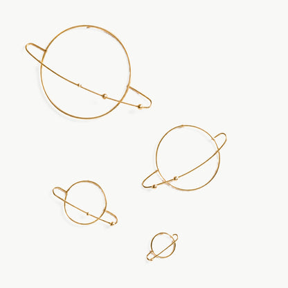 PENDIENTES SATURNO PEQUEÑOS chapado en oro