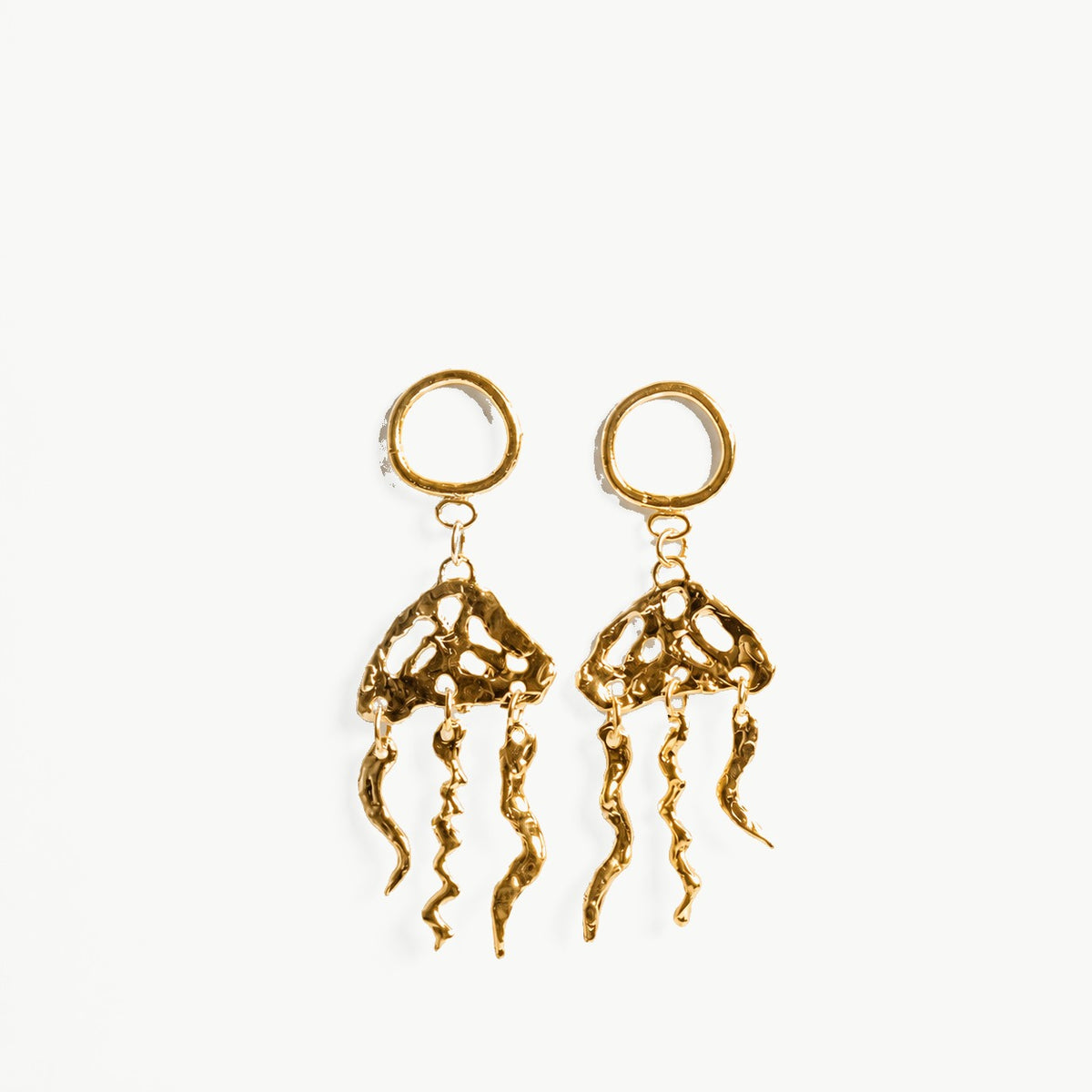 PENDIENTES MEDUSAS GRANDES CON ARO (por encargo) chapado en oro