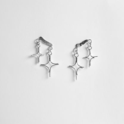 Pendientes Brillo Ascendente, pendientes artesanal de plata de ley de Antorcha de Plata