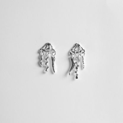Pendientes Medusas Pequeñas (Por Encargo), pendientes artesanal de plata de ley de Antorcha de Plata