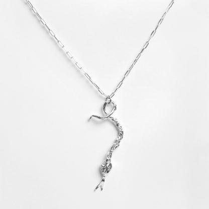 Colgante Serpiente Lava, colgante artesanal de plata de ley de Antorcha de Plata