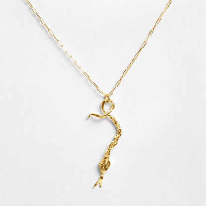 Chapado en oro - COLGANTE SERPIENTE LAVA | Antorcha de Plata