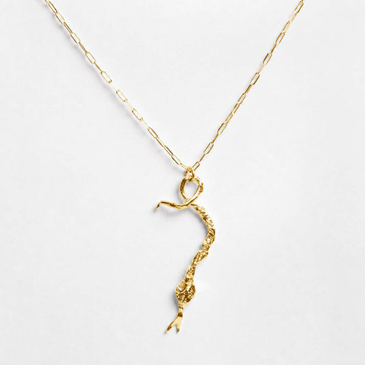 Chapado en oro - COLGANTE SERPIENTE LAVA | Antorcha de Plata