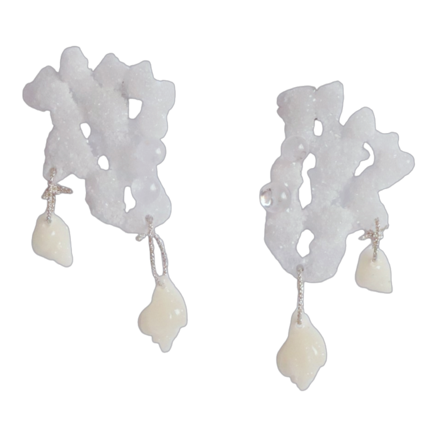 Pendientes Corales color blanco de Antorcha de Plata