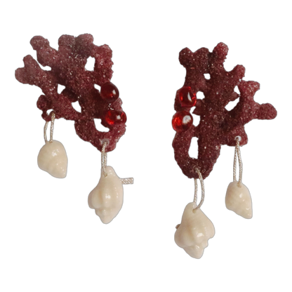 Pendientes Corales color chocolate de Antorcha de Plata