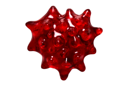 Anillo Coraza Rojo, anillo artesanal de resina modelado a mano de Antorcha de Plata - imagen 2
