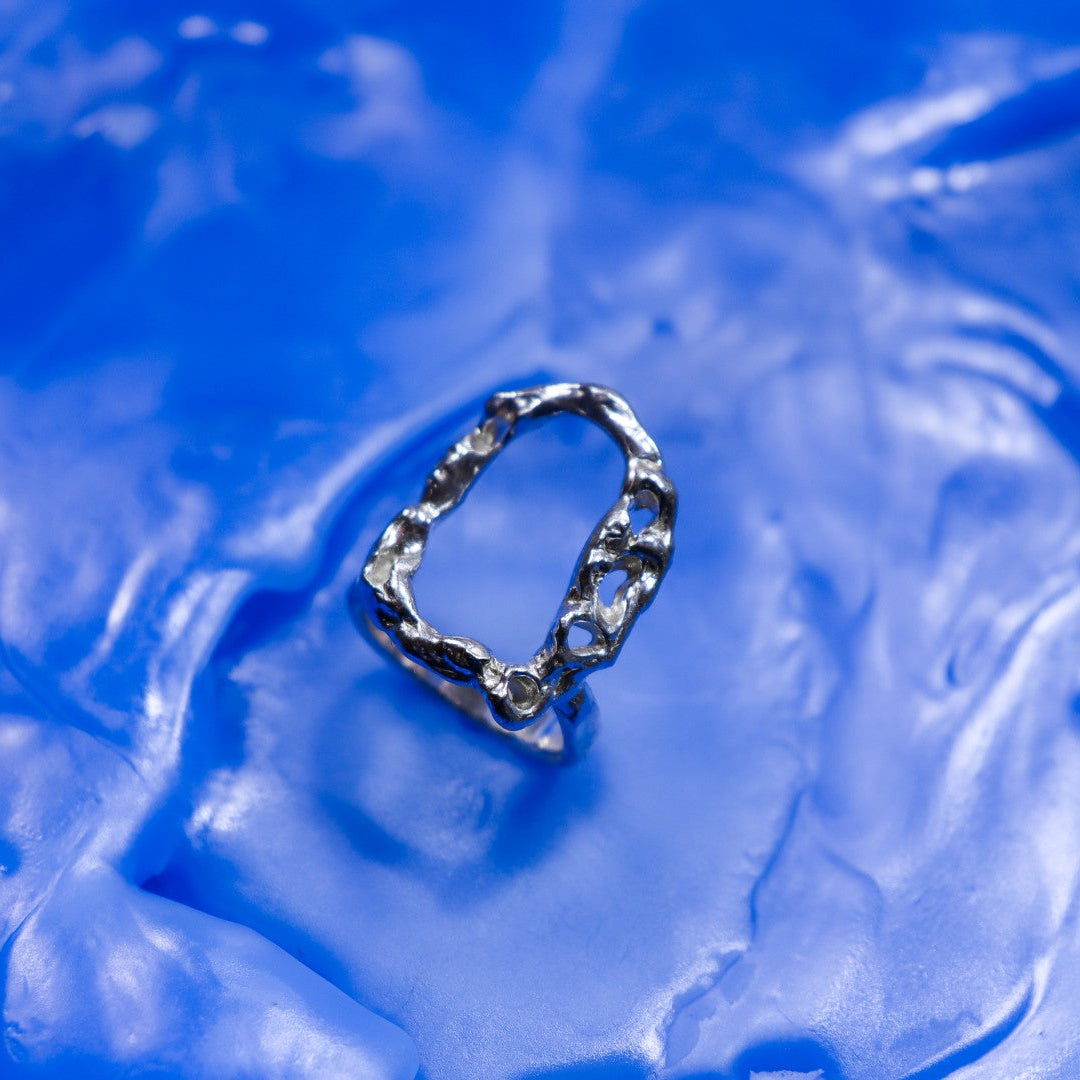 Anillo Viruta 01, anillo artesanal de plata de ley de Antorcha de Plata - imagen 3